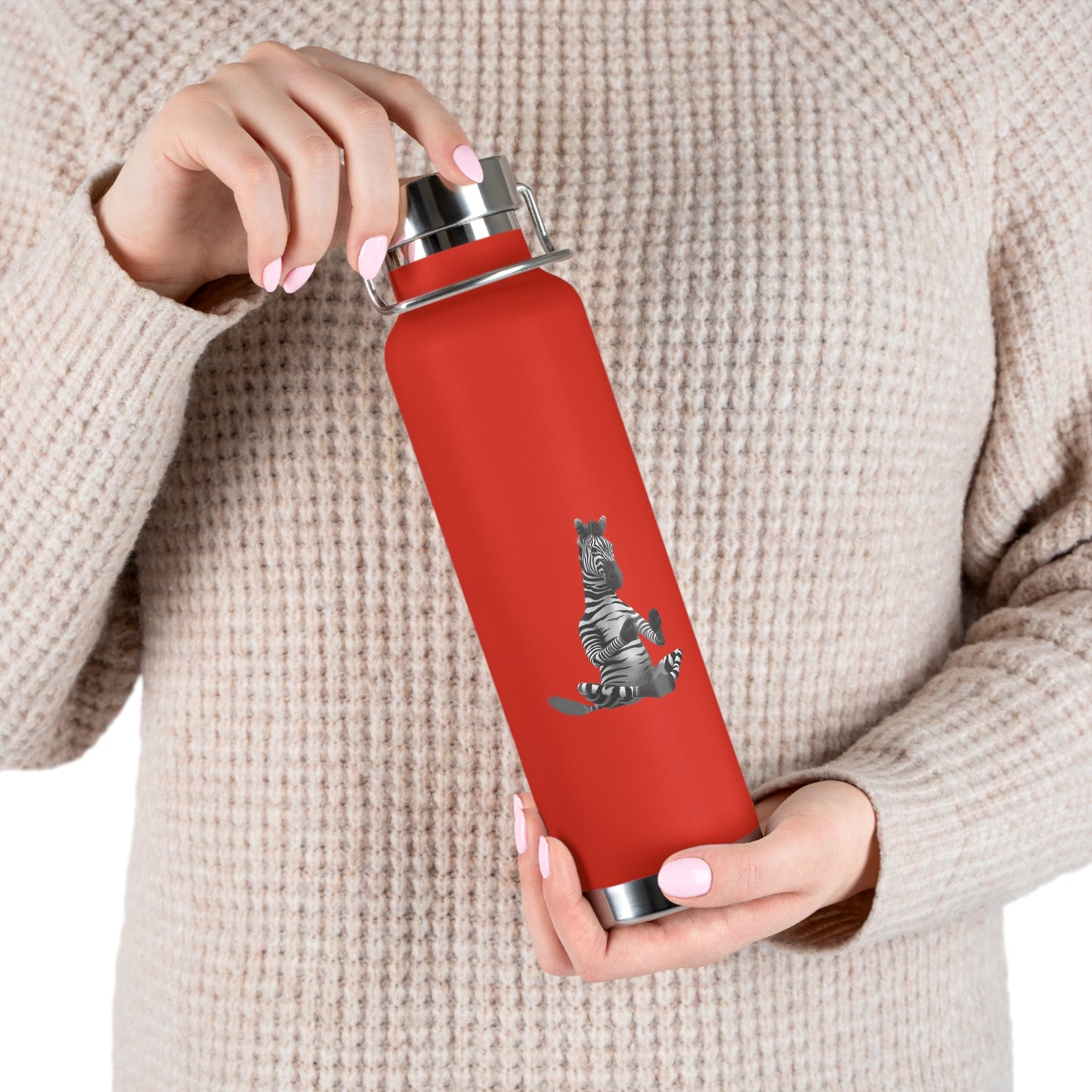 Copper Vacuum Insulated Bottle, 22oz - Zebra Pose